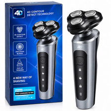 BAUER Rechargeable Cordless Mens Electric Rotary Shaver Razor Sideburn Trimmer