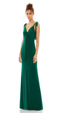 NEW Mac Duggal Womens Bow Strap Open Back Dress Green Size 0 NWT