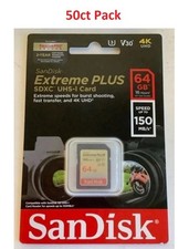 50ct NEW SanDisk SDSDXW6-064G-ANCIN Extreme PLUS 64GB SDXC UHS-I Memory Card