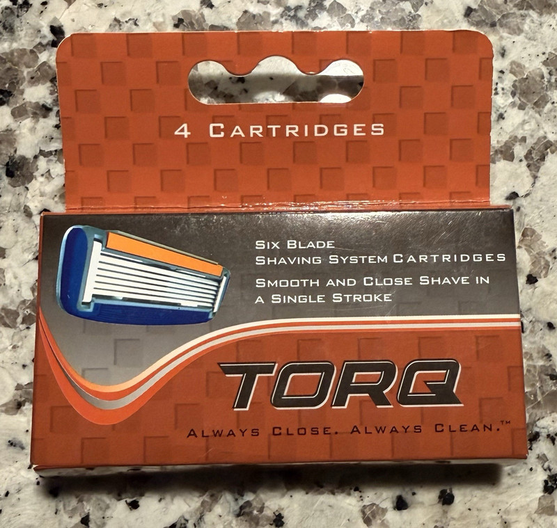 TORQ Six Blade Shaving System Refill Cartridges, Stainless Steel, 4 Count