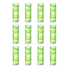 12Pcs Cylindrical Bubble Spirit Level Vials 10x30mm Bubble Spirit Level, Green