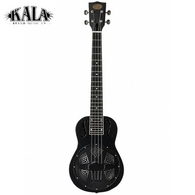 Kala KA-RES-MBK-B-E Bell Brass Baritone Resonator Acoustic Electric Ukulele