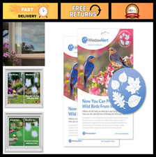 Anti-Collision Window Decals for Birds - UV-Reflective Leaf Medley 2-Pack