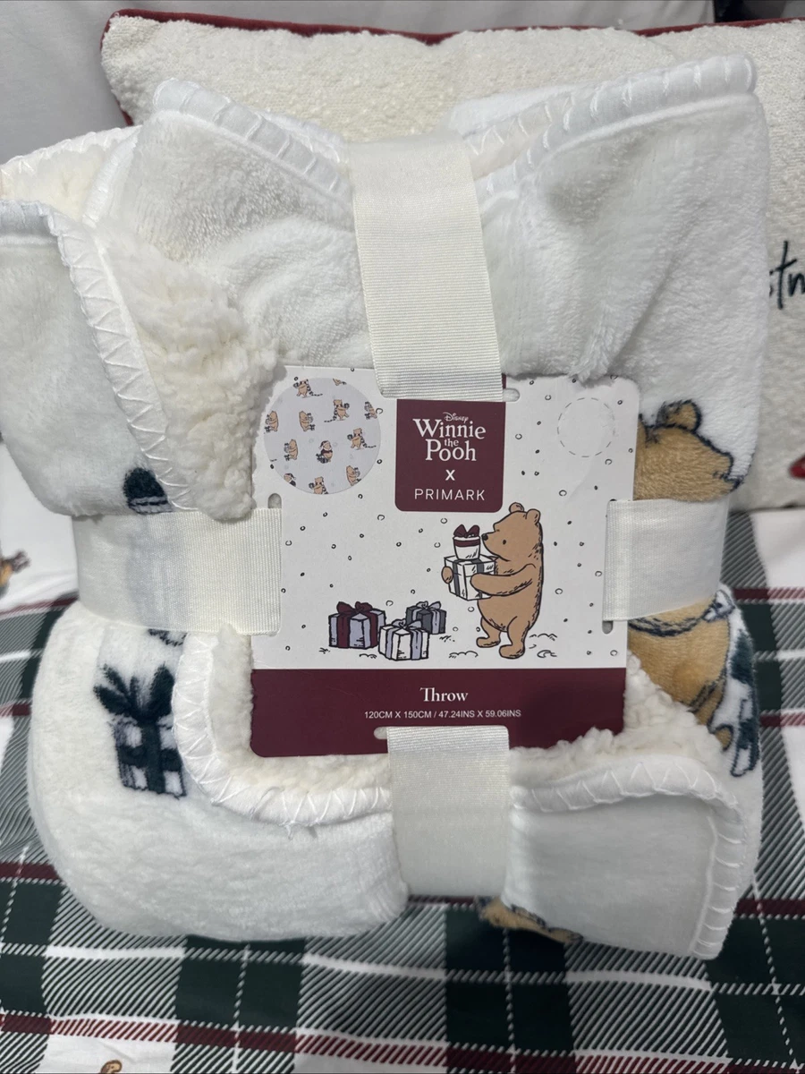 Primark Winnie The Pooh Fleece Cosy Warm Christmas Winter Blanket Throw BNWT