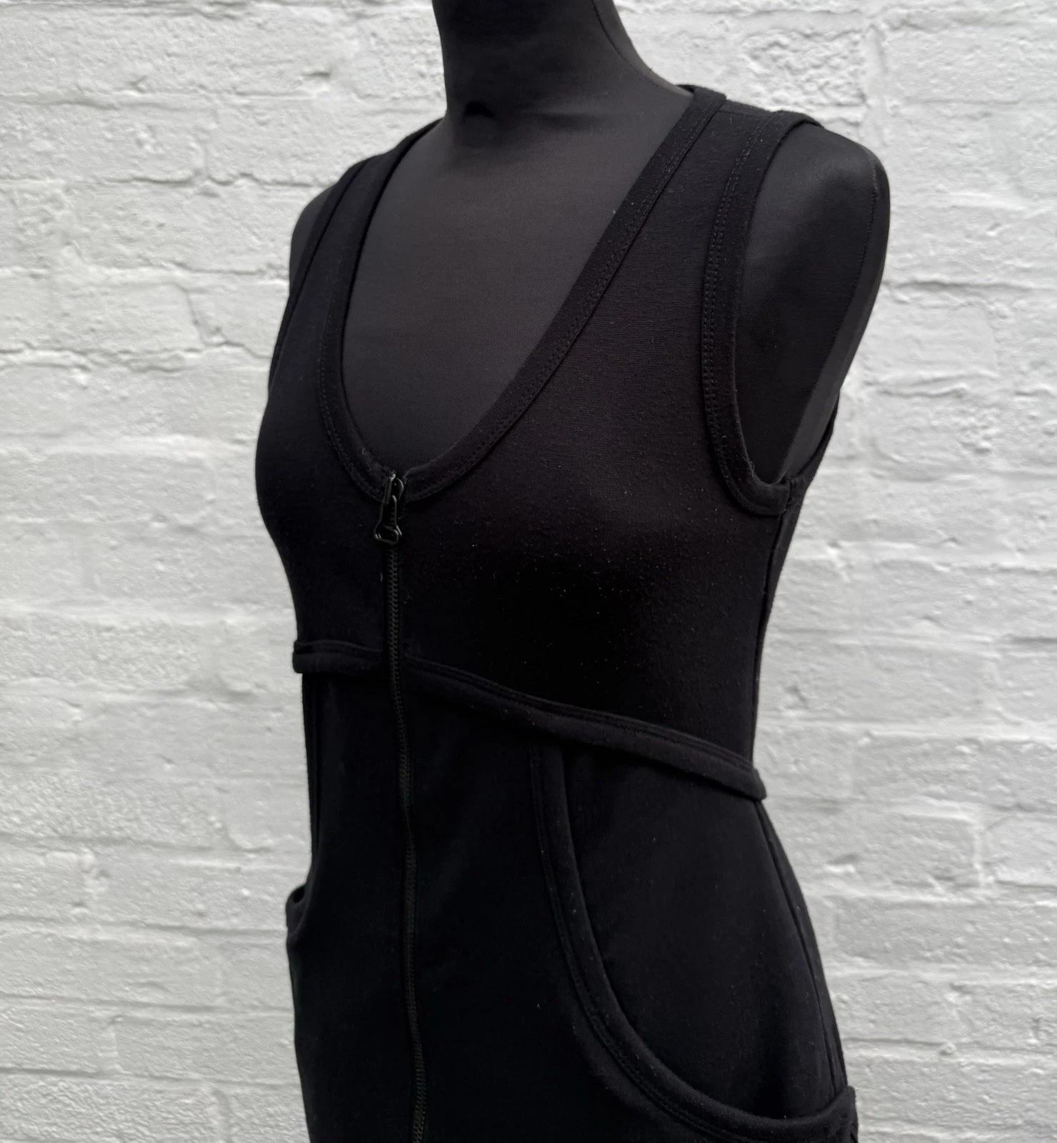 Abito body ALEXANDER WANG nero in jersey con zip intera taglia S