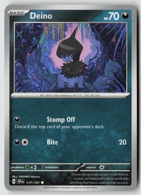 Deino Pokemon SV08: Surging Sparks 117/191 Normal