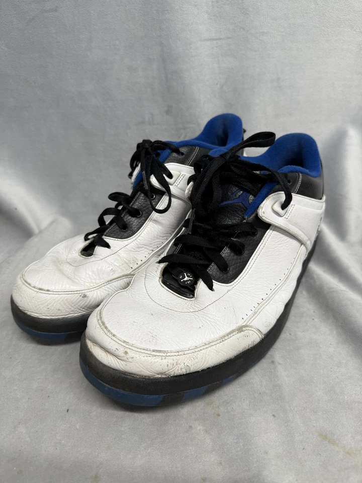 Jordan 317770-109 Zapatos Para Hombre Talla 13 Blanco Negro Azul Retro Tenis de Baloncesto Foto 3 de 4