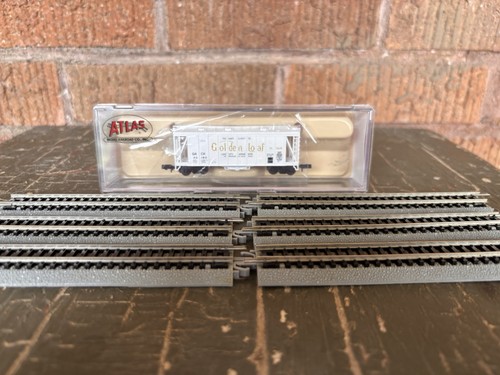 Lote De Coche Pan Dorado Atlas Escala N 38631 En Caja y 6 Pistas EZ Bachmann | Condition: Used