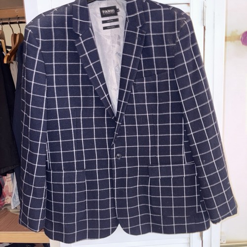 Farhi Men’s Checked Quality Wool Mix Blazer Size 48 Unique - Picture 2 of 8