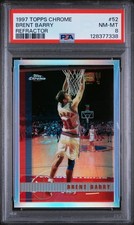 1997 TOPPS CHROME REFRACTOR #52 BRENT BARRY PSA 8