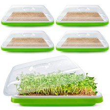 Microgreens Growing Trays with Lids and Coconut Fiber Mat,Seed Sprouter Tray ...