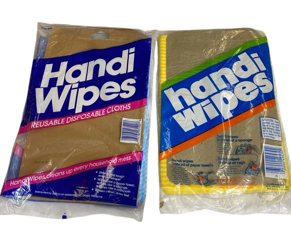 Lote 2 Toallitas Handi De Colección Paños Reutilizables Paquetes Sellados Años 70-80 Publicidad Retro Foto 2 de 4