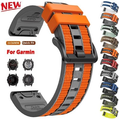 For Garmin Fenix 8 E 7 7X 6 6X 5X Plus 3 HR Sport Silicone Quick Fit Strap Band