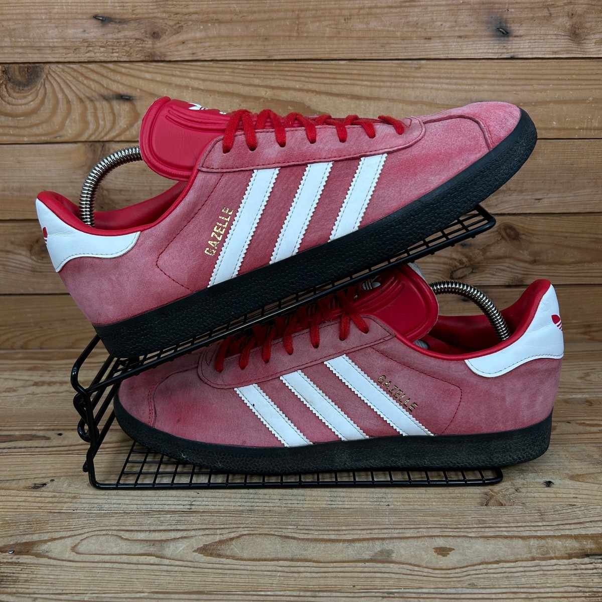Adidas Trainers Mens Size UK 11 Originals Gazelle Red White