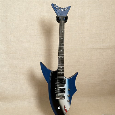 #ad Factory Blue Shark Electric Guitar Solid Body H S H Pickups Chrome Hardware $287.98