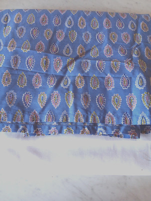 Paisley Queen Bedskirt Cotton Dust Ruffle Periwinkle Blue 15  Drop 