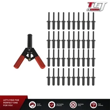 41Pcs Plastic Poly Rivet Gun Quick Set Riveting Hand Tool W/ 40 Poly Rivets USA