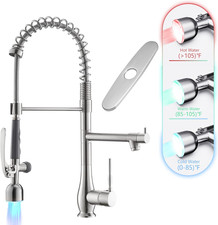 GIMILI Kitchen Faucet with LED Single Handle Kitchen Sink Faucet with Pull down