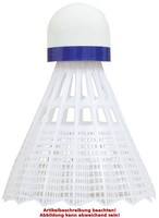 6 Talbot Torro Badmintonball Tech 350, Medium, Weiß/Blau