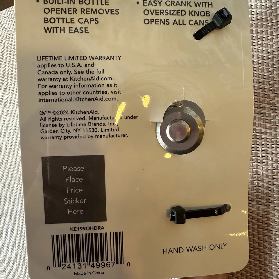 PINK KitchenAid Can Opener Multifunction Dried Rose HDRA Easy Crank NEW /pkg - Image 3 of 3