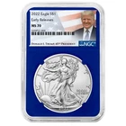 2022 $1 1-oz American Silver Eagle NGC MS70 ER Trump Label Blue Core