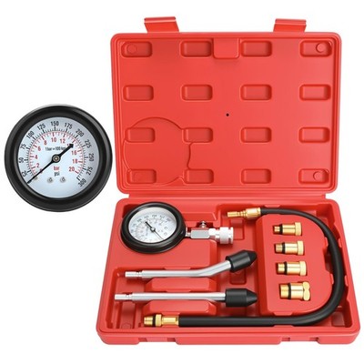 Petrol Engine Compression Tester 3 Gauge 0300psi 8 Pcs Kit for Automotive Repai