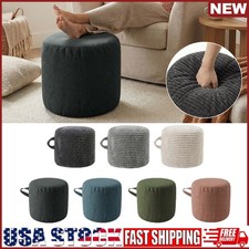 Round Pouf Ottoman 20x14 in Floor Pouffe Ottoman Foot Rest for Couch Living Room
