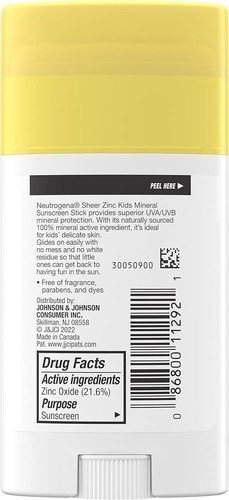 Neutrogena Sheer Zinc Oxide Kids Mineral Sunscreen Stick, Broad Spectrum SPF - 第 6/6 張圖片