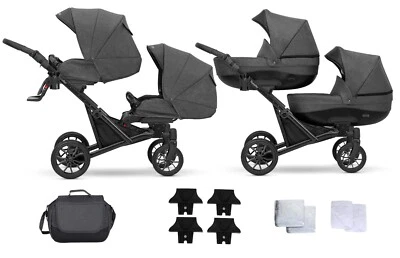 KUNERT Double Twins Booster Kinderwagen 2in1 – Farbname zur Nachricht