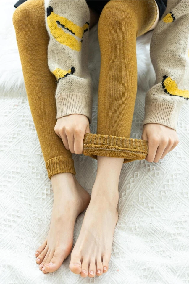 Mujer Invierno Cálido Calentadores de Piernas Largo Tejido Crochet Calcetines Leggings Calcetines Foto 2 de 4