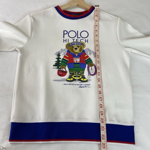 Polo Hi Tech Polo Bear by Ralph Lauren 90s Style Sport Boys Sweater Size Medium - Picture 7 of 8