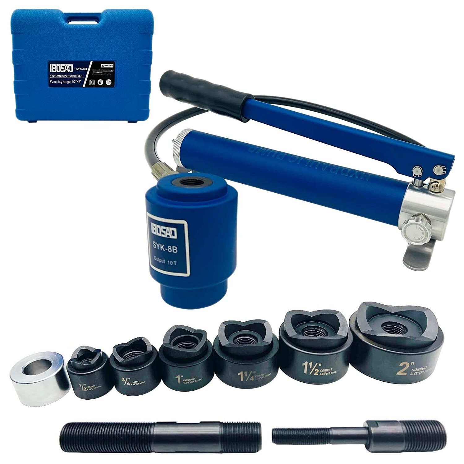 Hydraulic Knockout Punch Electrical Conduit Hole Cutter Set KO Tool Kit