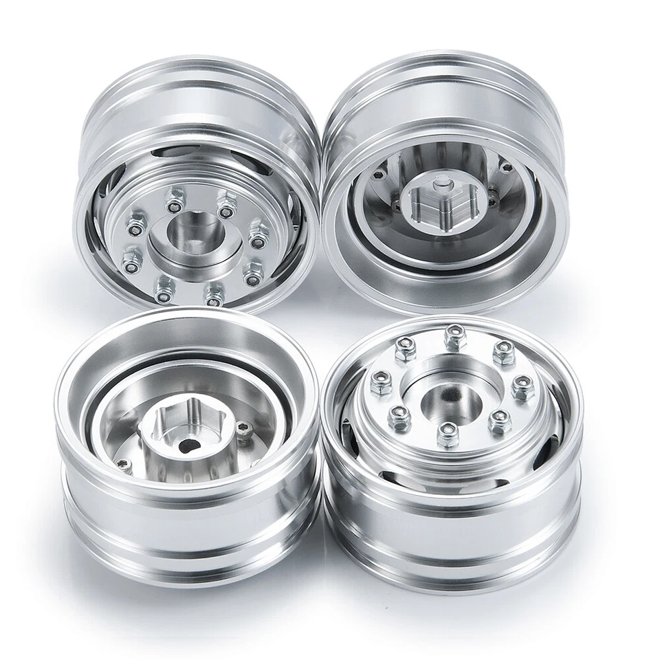 CNC Metall Vorderrad Felgen Upgrade für RC 1/14 Tamiya Tractor Truck RC Car - Bild 3 von 4