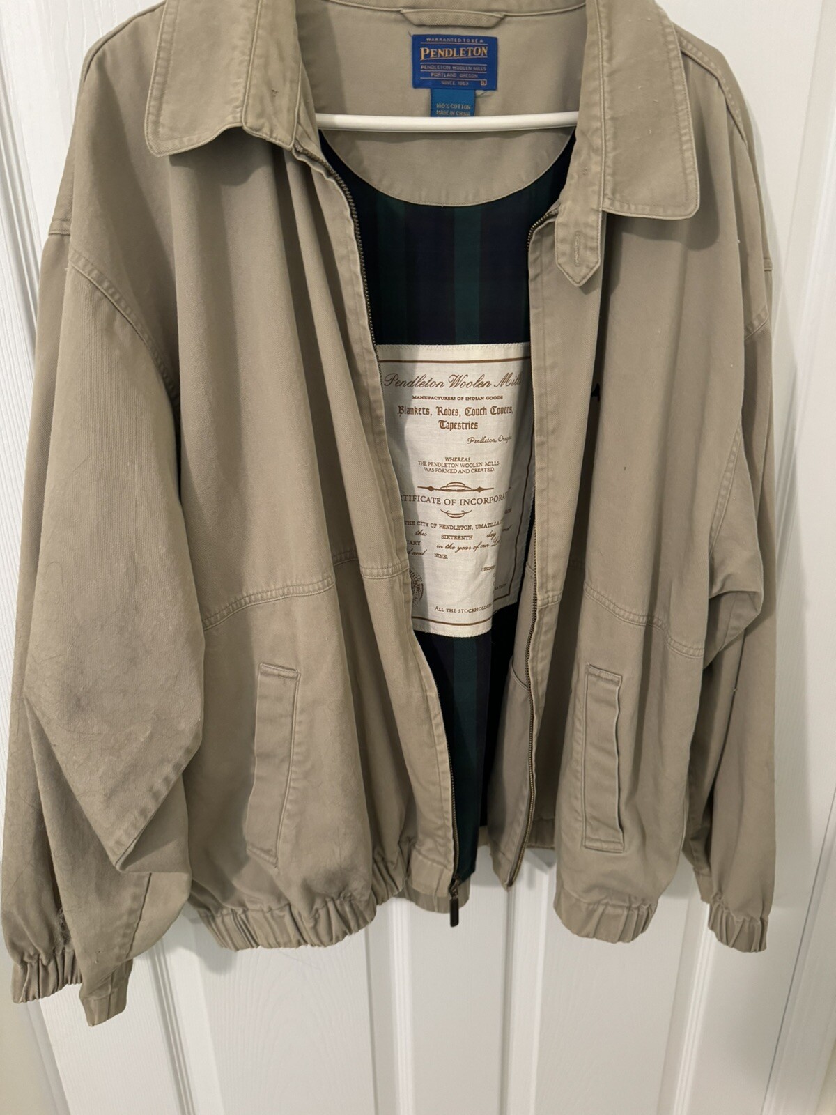 Pendleton Men’s Jacket Large Beige Inner Pockets … - image 2