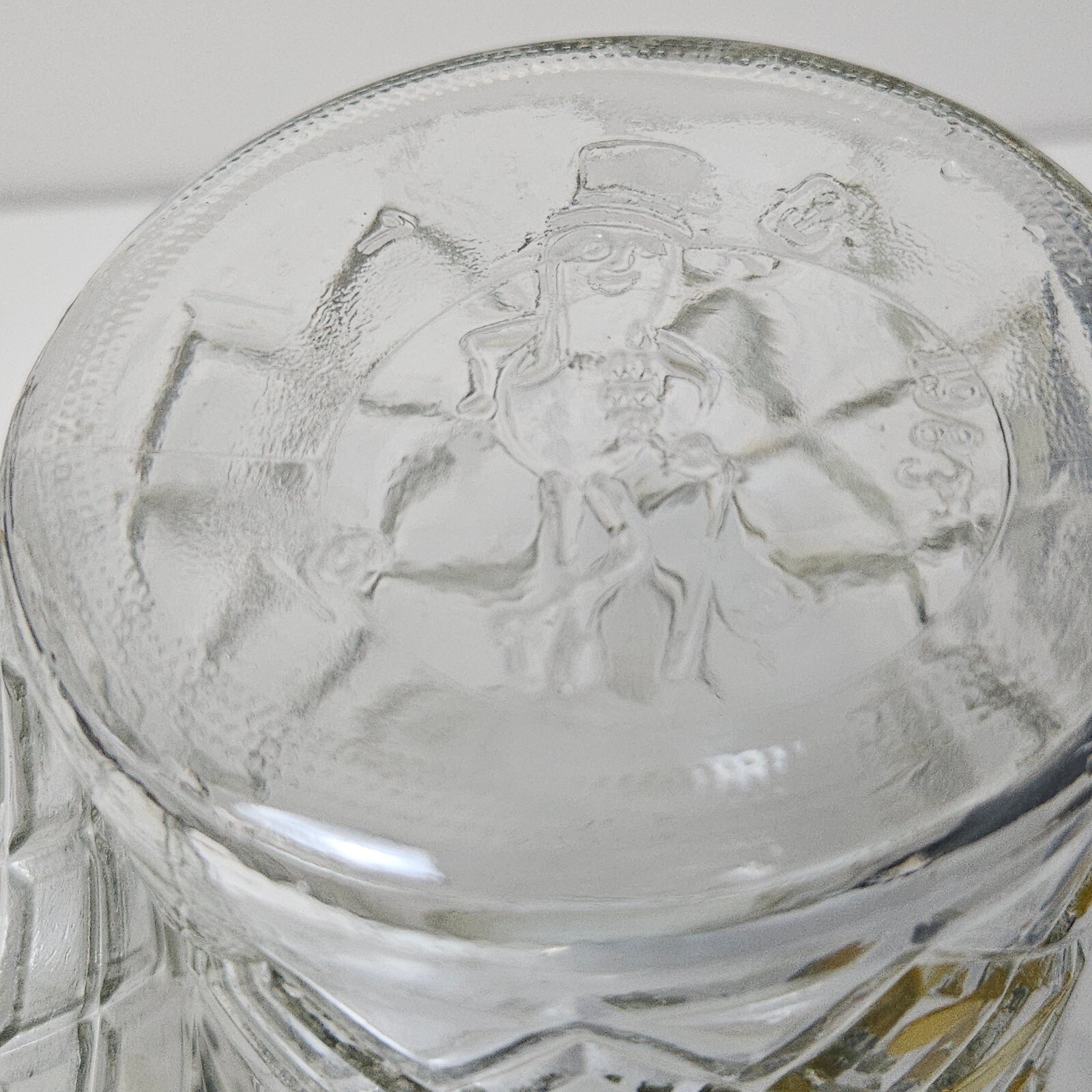 Planters 1983 Mr. Peanut Clear Glass Canister Jar with Lid Logo Bottom Set of 2