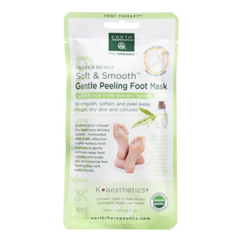 Earth Therapeutics Soft & Smooth Gentle Peeling Foot Mask, 0.54 fl oz - Foto 1 di 2