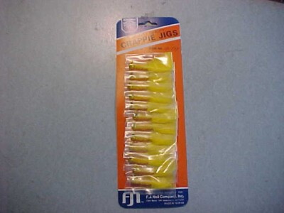 12 NEW 1/16 OZ ICE HAIR JIGS LEAD HEADS MARIBOU GOLD YELLOW FISHING ice