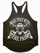 Iron Gods Make Peace w/ The Pain Tank Top, Gym Y-Back Tank, Men's Gym Tank Top