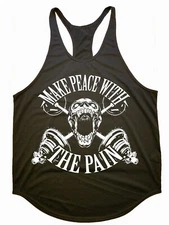 Iron Gods Make Peace w/ The Pain Tank Top, Gym Y-Back Tank, Men's Gym Tank Top