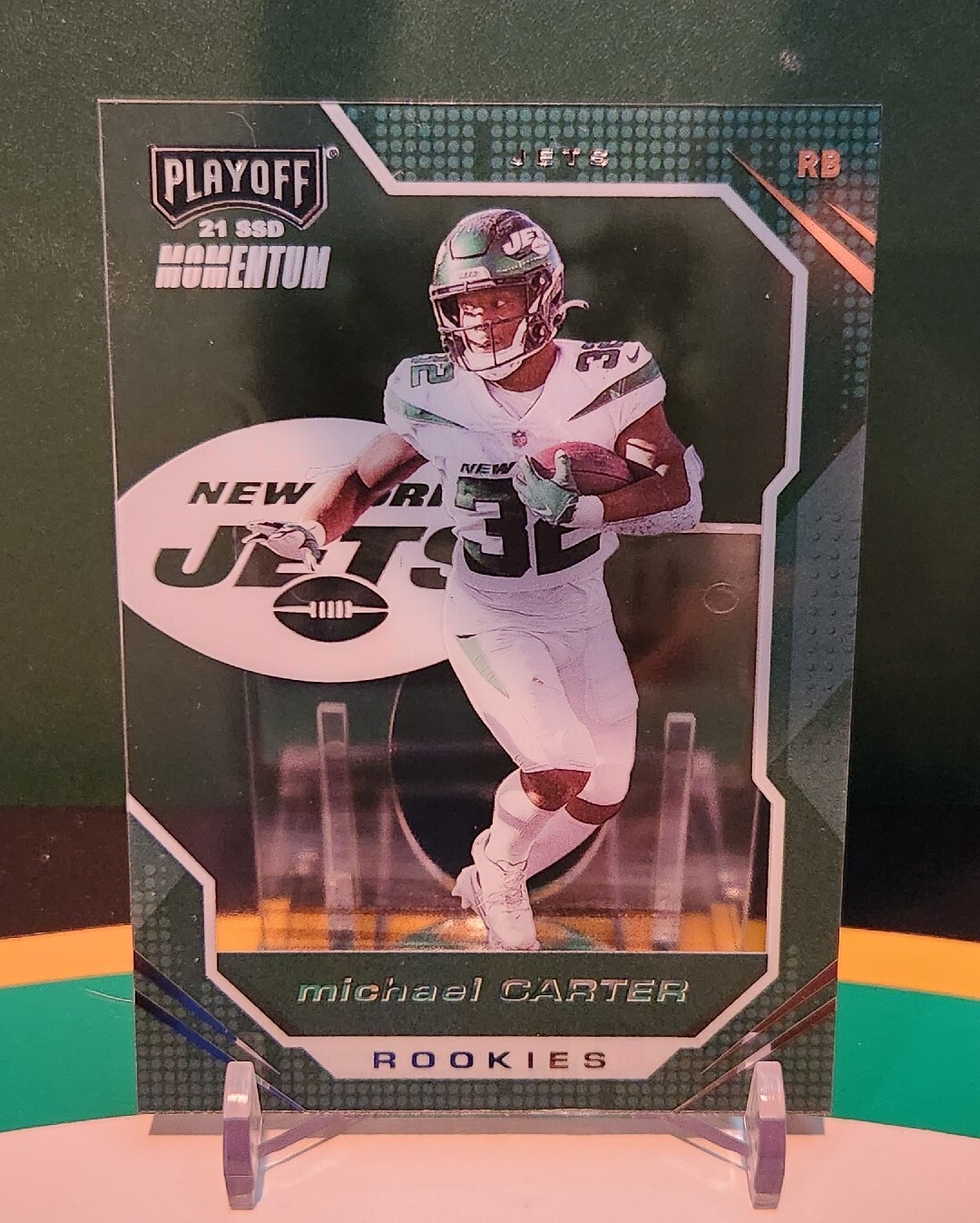 2021 Chronicles Playoff Momentum Clear PMR26 Michael Carter RC New