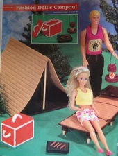 Fashion doll's campout; (#888-19) Vintage Plastic Canvas pattern