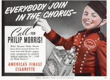 1940 Philip Morris: Everybody Join In the Chorus Vintage Print Ad