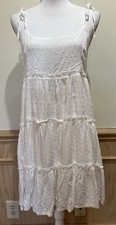 Shein SunDress ~ White Tie Spaghetti Straps~ Size Large