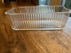 VTG 8x4 Clear Ribbed Glass Refrigerator Dish Base  rectangle Perfect — photo 3