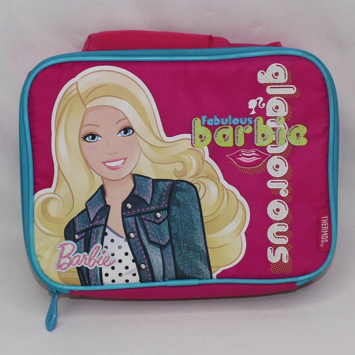 Barbie Soft Sided Lunch Box with Handle Pink Insulated No Thermos