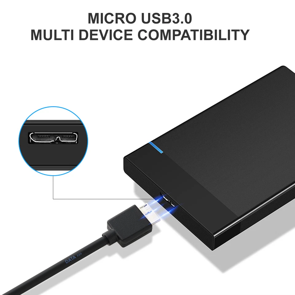 Micro USB 3.0 Cable High Speed Data SYNC For HDD Portable External Hard Drive - Image 4 of 4