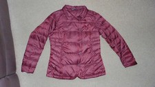 Ladies Nau Goose Down Ultra Light Recycled Polyester Quilt Jacket Large Burgundy