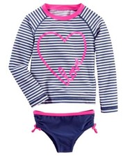 OSHKOSH B'GOSH Girls 12 Love Rashguard 2-Pc. Swim Set NWT