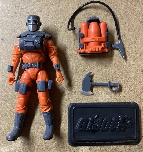 2008 GI JOE 25th ANNIVERSARY Loose BARBECUE V4 FIREFIGHTER 3.75" Action Figure