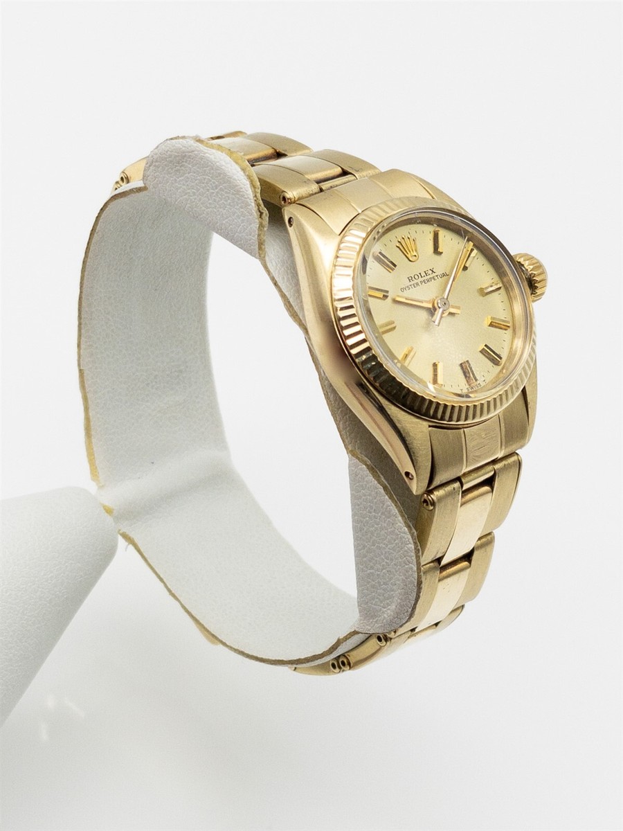 Estate $20,000 Rolex Oyster 14k Yellow Gold Ladies Champagne